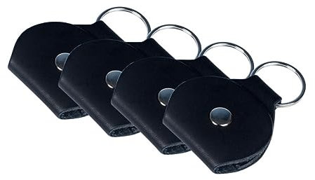 CIMAXIC 2stücke Plektrumhalter Aus Pu Für Gitarrenplektren Schlüsselanhänger Mit Metallring Tragbare Plektrumtasche Für Langen Schutz Schwarz