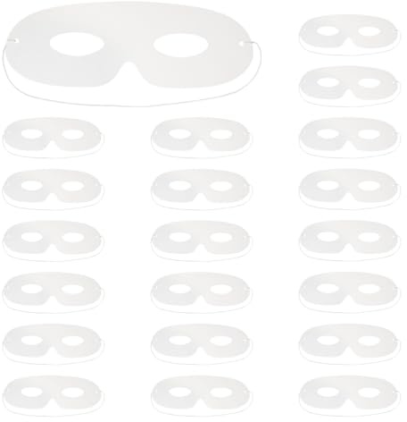 Lotsdonxia 20 Stück DIY Blanko-Papiermasken – gestanzte, bemalbare Halbgesichtsmasken für Partys, Maskeraden und Bastelprojekte