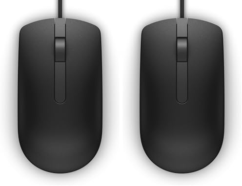 Dell-MS116 Mouse Ottico, Nero (Confezione da 2)