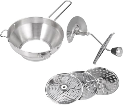 Food Mill Ergonomic - Grinking Grinder, Strumento Di Purea Di Manovella A Mano | 3 Dischi Di Trituratore Alimentare Per Frutta Di Schiacciamento E Rete, Per Salse, Alimenti