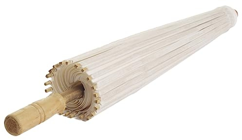 OATIPHO Oil Paper Bamboo Umbrella Blank Paper Umbrella Japanese Style Parasol for Diy Painting Wedding Decorations Garden