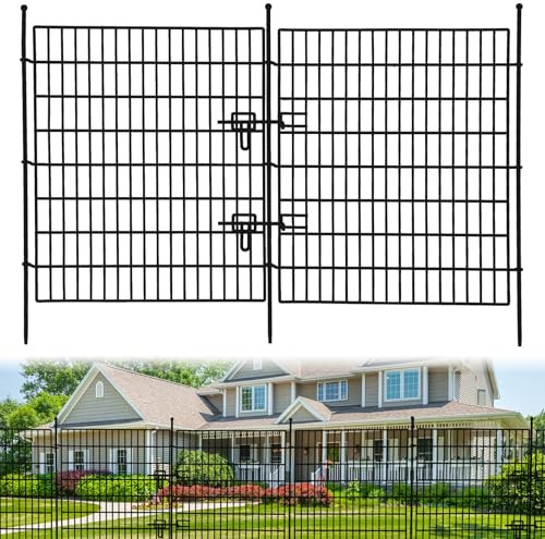 Decoration Garden Fence, 10/15 Pack Rustproof Metal Animal Barrier Fence, Flower Bed Edging Ornamental Wire Border Panel Fencing for Yard Patio Outdoor Decor