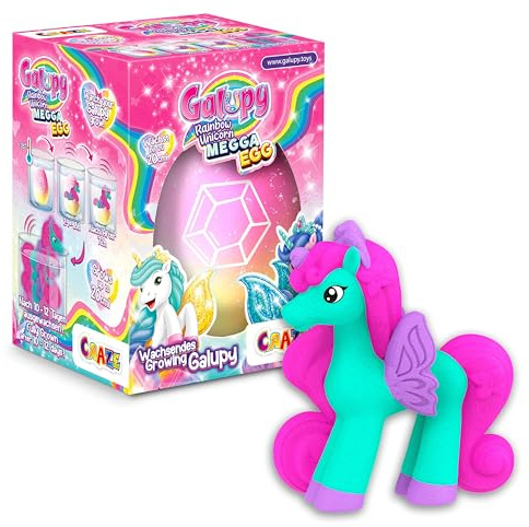 MEGGA Egg Galupy Rainbow Unicorn - Einhorn schlüpfendes Ei, magisches Überraschungsei mit Einhorn Figur zu sammeln, Rosa