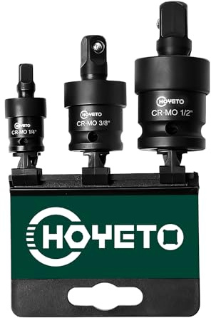 HOYETO Swivel Socket Set, 1/2, 1/4, 3/8 U-Joint 360° for Impact Wrenches