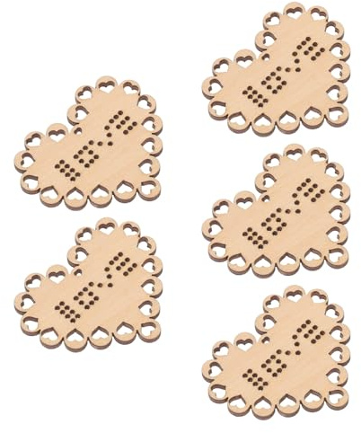 SUPVOX 5pcs Mini Cross-Stitch Wood Chips DIY Handmade Wooden Cross-Stitch Boards for Crafting, Small Wooden Cross-Stitch Plates Suitable for Needlework and Decoration