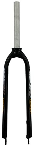 WIQUYBML Forcella Rigida per Mountain Bike 26/27.5/29'' MTB 1-1/8'' Dritta Senza Filettatura in Lega di Alluminio Ultraleggera per Freno a Disco Anteriore QR 9mm (Colore: Arancione, Misura