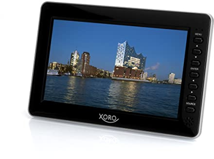 Xoro PTL 1010 26 cm (10,1 Zoll) Tragbarer DVB-T/T2 Fernseher (H265 HEVC, Mediaplayer, USB 2.0, MicroSD, Teleskopantenne, Fernbedienung) schwarz