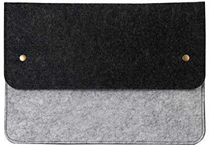 LaoZan 10-17 pollici Custodia per Notebook con Feltro Ultrabook Netbook Borsa per Portatile Laptop per MacBook 13.3 Grigio scuro