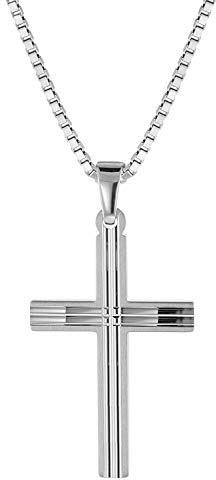 trendor Kreuz mit Herren-Halskette 925 Silber 08480 | Kette Herren Kreuz-Anhänger, modische Geschenkidee, zeitloser Herrenschmuck