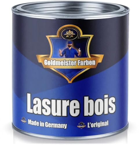 Goldmeister Farben Holzlasur meisterhafte Lasur in 12 verschiedenen Farbtönen Holzöl für Pflege von Holz (1 L, Teak)