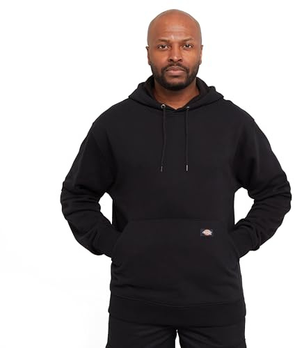 Dickies Pullover fleece huvtröja jacka för män, Svart, L