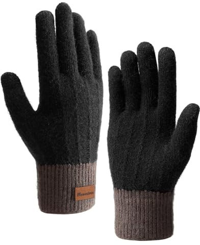 Homealexa Winterhandschuhe Touchscreen Handschuhe Strick Fingerhandschuhe Sport Warm und Winddicht Winterhandschuhe für Skifahren Radfahren und SMS, Geeinget für Damen und Herren