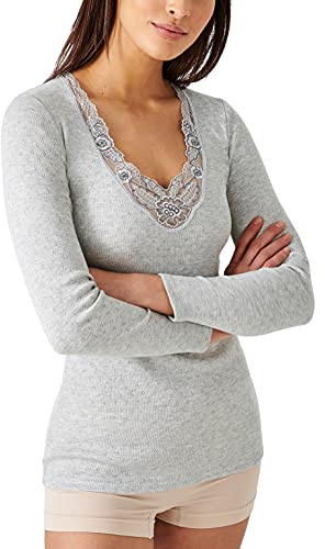 Damart Camiseta de Manga Larga de Tejido Calado Thermolactyl Gris XS