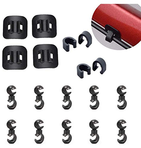 Zaky Fahrrad C-Clip Kabelführung Rotierende S-Haken Clips für MTB Road Mountainbike Guide (schwarz) 18-TLG