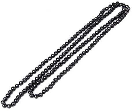 GGOOD Collana di perle nere extra-lunga a strati multi perla di Faux per donne