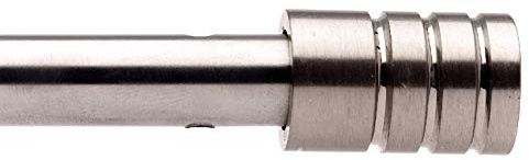 Ateliers28 Tringles Rondes pour Vitrage Métal, Ø 10, 1 Tringle Ronde Embout Cylindre 70-110CM, Chrome Mat T10016879