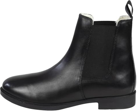 Lazura - Jodhpur Winter Reitstiefeletten Basic Plus | Herren & Damen Stiefeletten | mit Fleece-Futter & Pull-On | schwarze Chelsea Boots aus Leder | Reitschuhe | Größe 43