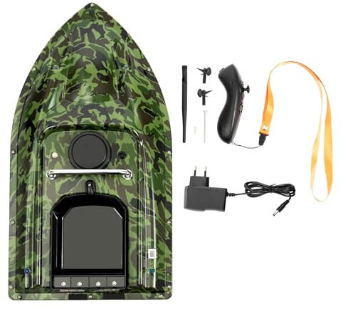 SHZICMY Futterboot RC Boot Finder 500m Köder Angelboot geladen mit 5200mA Batterie Fernbedienung Feste Geschwindigkeit Position Auto Cruise Fernbedienung Erwachsene Spielzeug