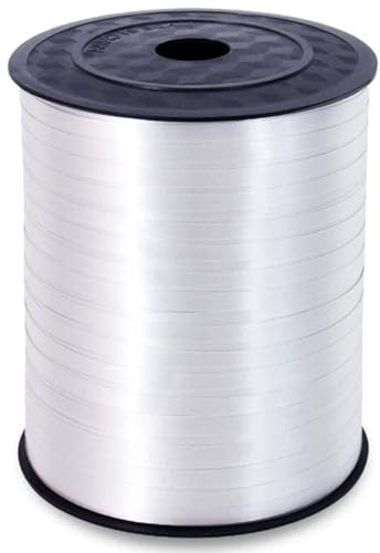 GAKA FAVOR Geschenkband Weiß, 500 Meter Ringelband 5 mm zum Basteln Dekorieren & Verpacken von Geschenken zu jedem Anlass