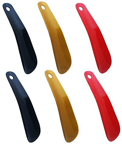 Mandalahuang 6 Pack Plastic 6.3 Shoe Horn Travel Shoehorns, Plastic Shoehorn, for Men, Women, Kids, Seniors, Pregnancy