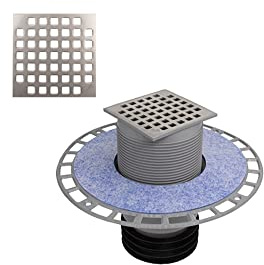 Airfit Profi-Plus Bodenablauf (Ablaufrost aufliegend) mit Dichtungsflansch DN 110/90/50 und Spitzende DN 110, 60202BA