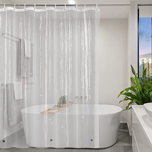 YISURE Duschvorhang Transparent 200x200 PEVA durchsichtig für Badezimmer | Duschvorhänge klar Wasserdicht mit magnetischem Saum, Plastik badevorhang badewannenvorhang Waschbar, Breite 200 x Höhe 200cm