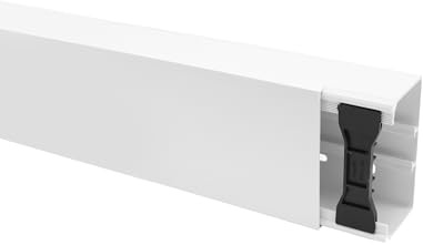 KOMIB 110 x 60 mm Kabelkanal /4 Farben/Kabelschacht / (mit Montagelochung im Boden) / je Stange 2 Meter (Reinweiß (RAL 9010), 12 x 2M = 24m)