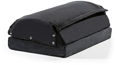 VITALmaxx Reposapiés 2 en 1 | Reposapiés y calefacción | Reposapiés ajustable en altura para oficina en casa, salón, oficina y dormitorio | Taburete ergonómico | Cojín modular ajustable [Negro]