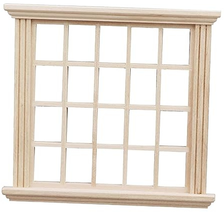 perfk Fenêtre Miniature de Maison de Poupée à échelle 1: 12, Modèle de Fenêtre En Bois à Monter Soi-même pour Décoration de Poupée