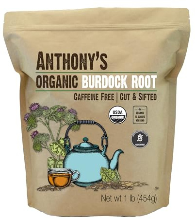 Anthony's Organic Burdock Root, 1 lb, Gluten Free, Cut & Sifted, Non GMO, Caffeine Free