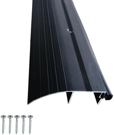 KC Hardware 3-5/16 in. X 1 in. High Profile Aluminum and Vinyl Outswing Door Threshold Strip for Exterior Doors and Doorways - 36 Inch, Black