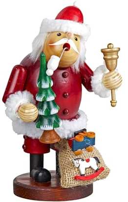 Räuchermännchen Weihnachtsmann mit Glocke und Baum