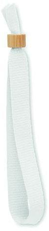 noTrash2003 10 Admission Wristbands Control Wristbands Entrance Wristbands Event Wristbands Made of RPET Recycled PET Sustainable VIP Wristband with Bamboo Buckle (White 06)