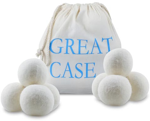 8-Pack Premium Wool Dryer Balls - Reusable XL Natural Fabric Softener, Reduces Clothing Wrinkles, Pet Hair & Static Cling, Wool Balls Replaces Dryer Sheets,Laundry Wool Balls for Dryer