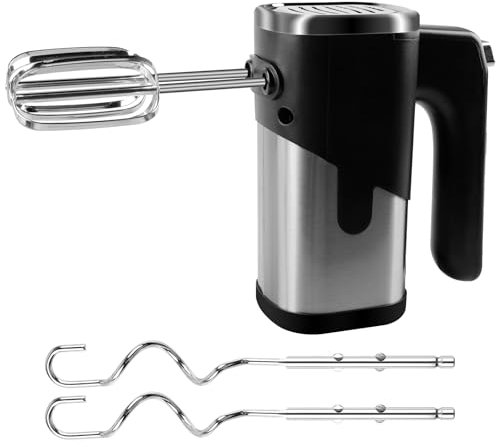 Vegena Batidora De Varillas 800W Batidora De Mano Eléctrica, Batidora Amasadora Amasadora Repostería Con 5 Velocidades, 2 Batidores De Varillas, 2 Ganchos De Amasado, Batidora Varillas