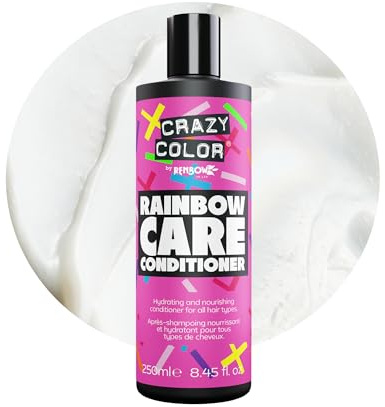 Crazy Color Rainbow Conditioner for Coloured Hair, 250ml | Nourishes and Cleanses Bleached or Dyed Strands, Preserves Vibrant Treatment, Pigment Compatible Formula