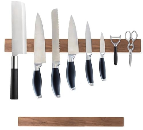 Magnetlist, knivhållare för knivar, redskap, knivlist, 35 cm, magnetisk magnet, knivlist, trä, väggmontering