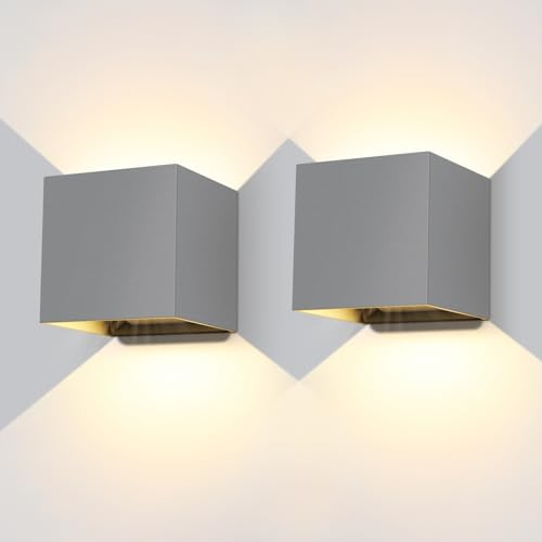 ledmo 20W LED Wandleuchten Innen/Außen 2 Stücke Außenwandleuchte 3000K Warmweiß LED Wandlampe Schwarz mit Einstellbar Abstrahlwinkel aussenbeleuchtung IP65 Wasserdichte