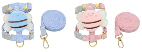 GXGM 2 Pcs suave correa de conejo arnés de conejo ajustable para mascotas al aire libre longitud de paseo