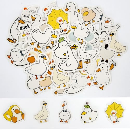 46 Pcs Cute Duck Scrapbooking Stickers Self-Adhesive Vinyl Stickers | Waterproof Funny Cartoon Duck Stickers for DIY Art Crafts Decoration,Journal,Envelope,Phone Case,Water Bottles,Laptops
