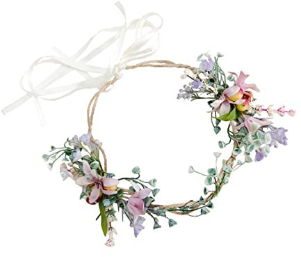 Healvian Blumen Haar Kranz Für Braut Elegantes Haardekor Für Hochzeiten Feste Cosplay Handgefertigtes Blumenhaarband Mit Vielseitiger Anwendung Wunderschönes Haaraccessoire Für