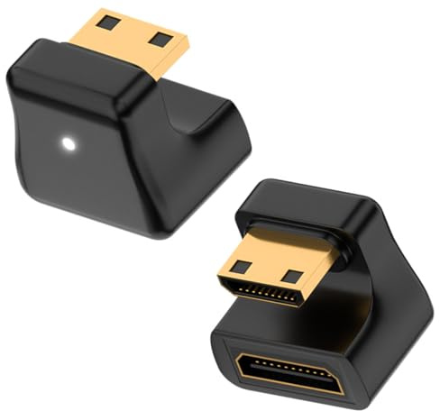 Adaptateur HDMI vers Mini HDMI en forme de U, adaptateur d'extension Mini HDMI mâle 8K vers HDMI femelle standard, adaptateur mini HDMI 2.1 à 360 degrés, 48 Gbit/s, prend en charge 8K @ 60 Hz pour