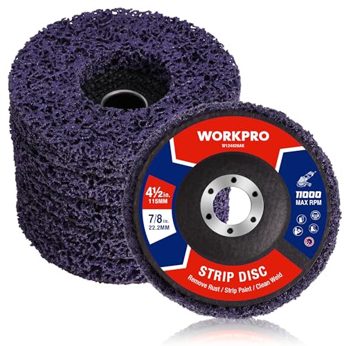 WORKPRO 6-Pack Strip Discs Set, 115 mm Rust Stripping Wheels, Paint Removal Discs For Angle Grinder, Abrasive Grinding and Rust Cleaning Wheels