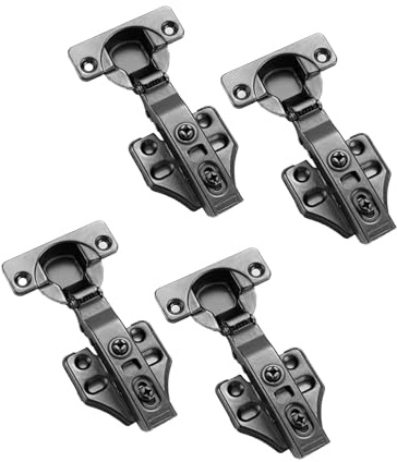 Soft Close Cabinet Hinges – Adjustable for Thick Doors (16mm-28mm) – 45°-90° Free Stop Angle, Quiet & Smooth for Kitchen & Bathroom Cabinets (Black Full-Cover, 4pcs)