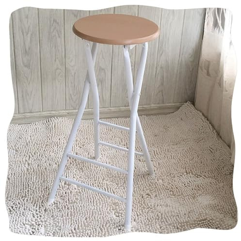 GSKDZG Sgabello Da Bar Pieghevole In Legno, Sgabello Pieghevole Rotondo 60cm 70cm Sedie Pieghevoli Per Cucina, Bancone, Interno, Esterno, Portatili, Con Poggiapiedi(Wood Color,60cm)