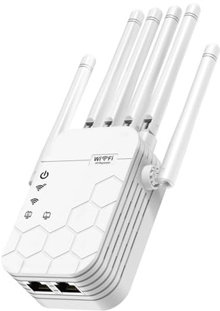 WiFi Extender Signal Amplifier for Home, 6X Fast Wireless WiFi Repeater with Ethernet Port, AC1900Mbps Dual Band, Covers Up to 12880 sq.ft & 105 Devices, WiFi Booster Compatible with