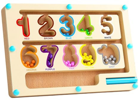 Gramigg Tablero De Conteo Laberintos Números Rastreo Juego Magnético Conteo Y Clasificación Colores Laberintos Madera Educativos Juguete para Niños Juguete Aprendizaje Habilidades