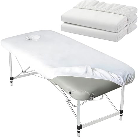 Lot De 2 1.8M Housse Table De Massage avec Trou,Drap Housse Table De Massage,Lavables Drap Housse De Protection,Imperméables Housse Table Massage pour Tables De Cosmétique Et Hôtels,Bancs De Thérapie