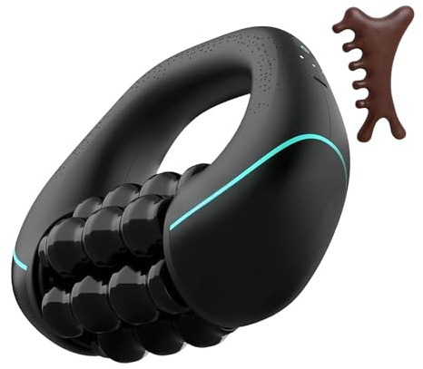Massageroller Elektrisch, Elektrisches Handmassagegerät Mit Rollen, 3 Intensitätsstufen, 6 Frei Drehbare Massageköpfe, 24 Noppen, Massiert Mühelos Rücken, Schultern, Nacken Und Beine