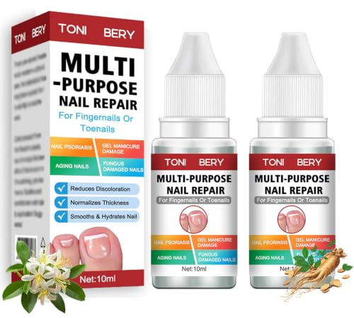 2 soluzioni fungine per unghie per mani e piedi, cura funghi delle unghie dei piedi e delle unghie, per unghie fragili scolorite, spesse e ruvide, formula ad assorbimento rapido (20 ml)